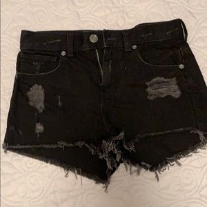 Black jean shorts